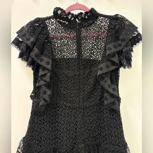 Anine Bing Penelope Lace Ruffle Teired Mini Dress Size M NWT - Picture 9 of 16